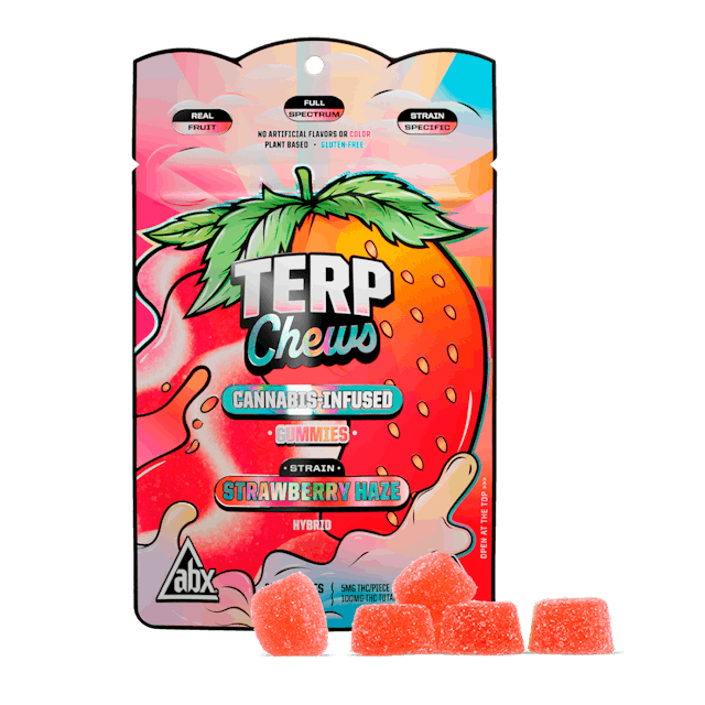 Photograph of product: Strawberry Haze | 100mg Terp Chews