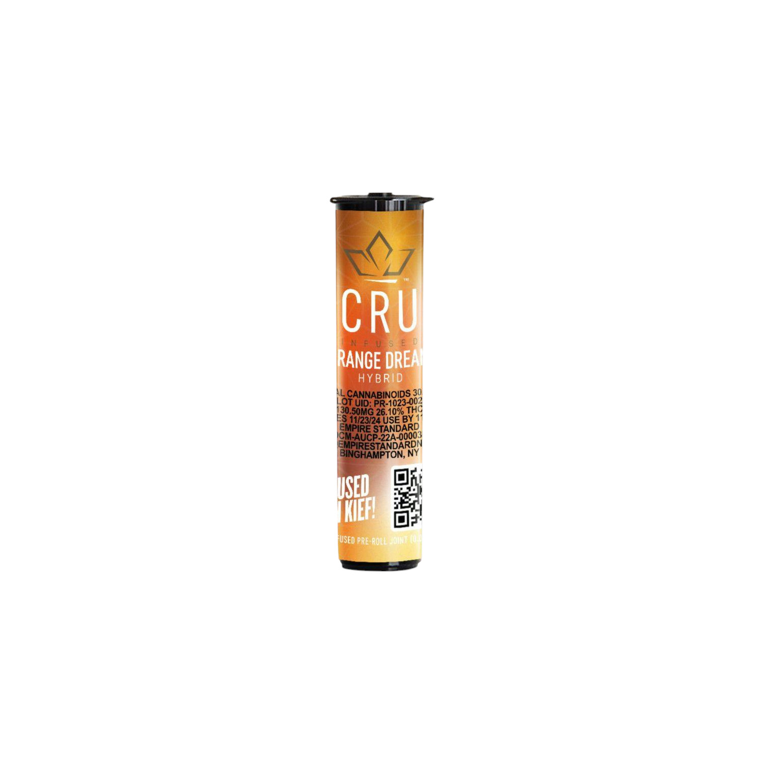 Photograph of product: CRU Orange Dream Kief Infused PreRoll