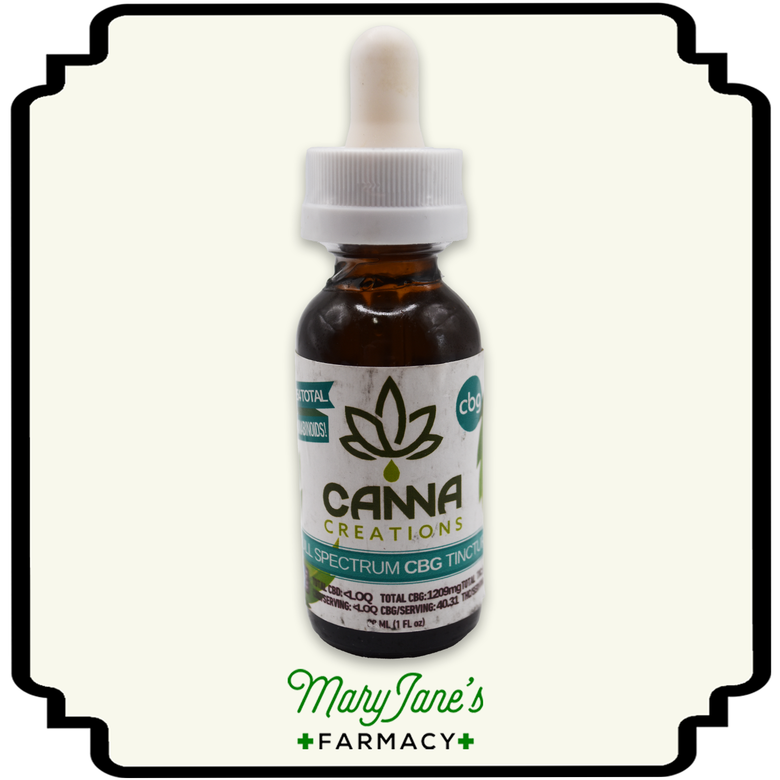 Photograph of product: Full Spectrum CBG Tincture | 1200mg