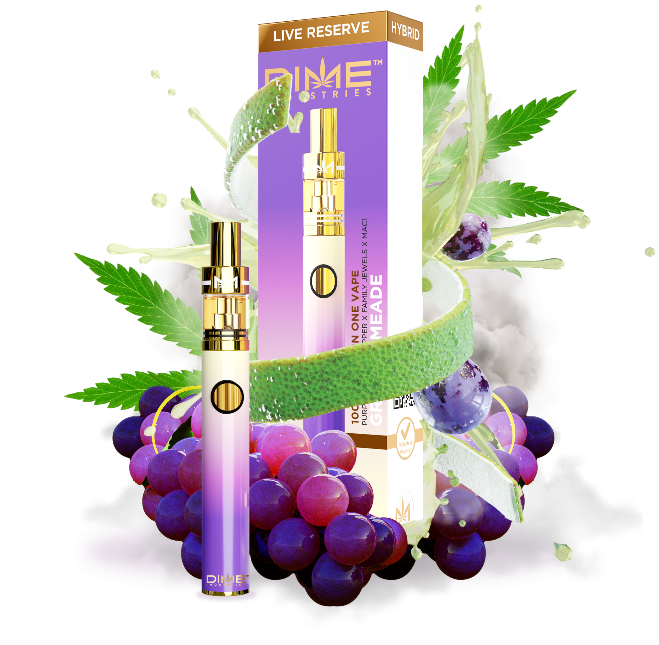 Photograph of product: Grape Limeade | Live Resin Disposable Pen | 1g