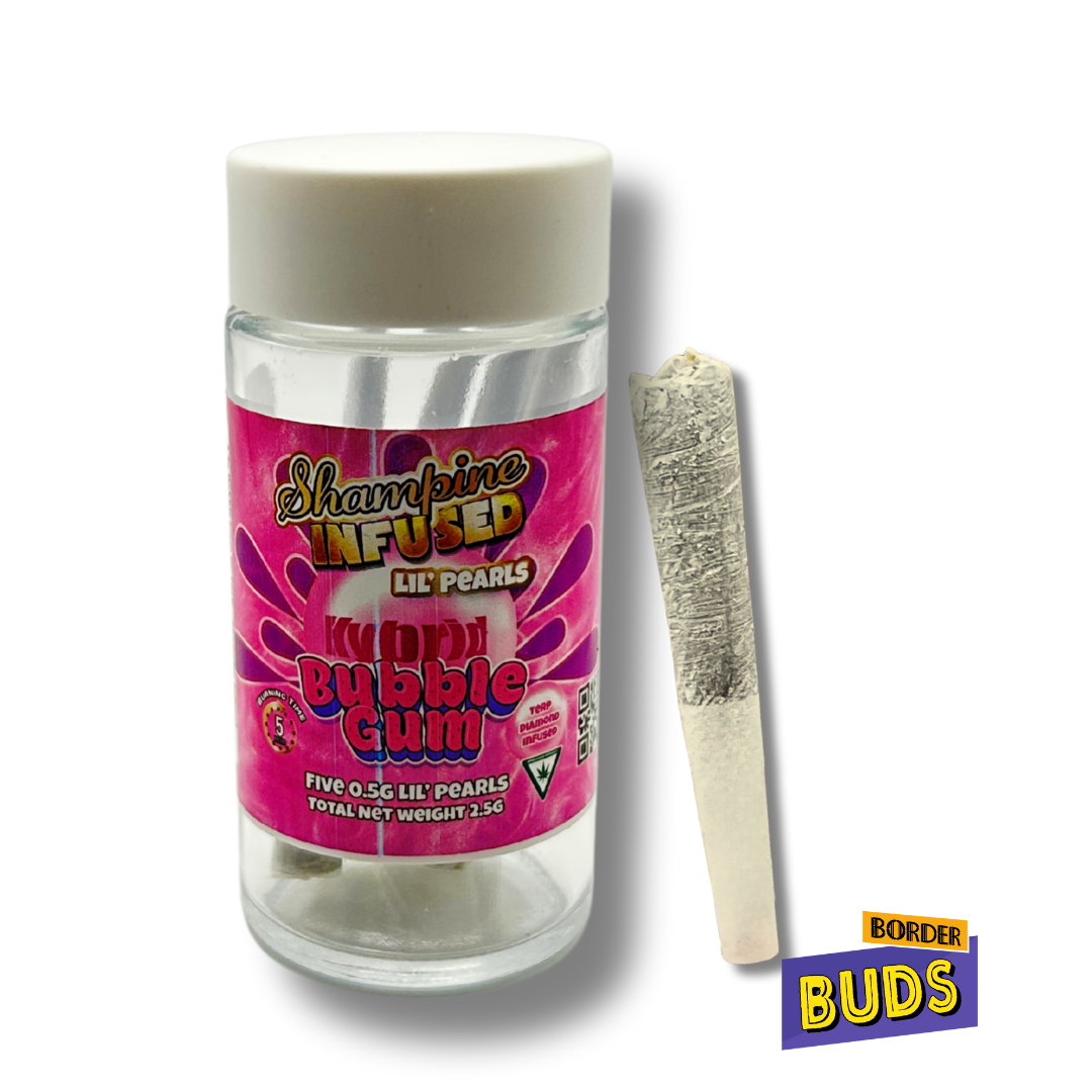 Photograph of product: Bubble Gum | Shampine | .5g x 5 | Infused Pre-Roll Pack