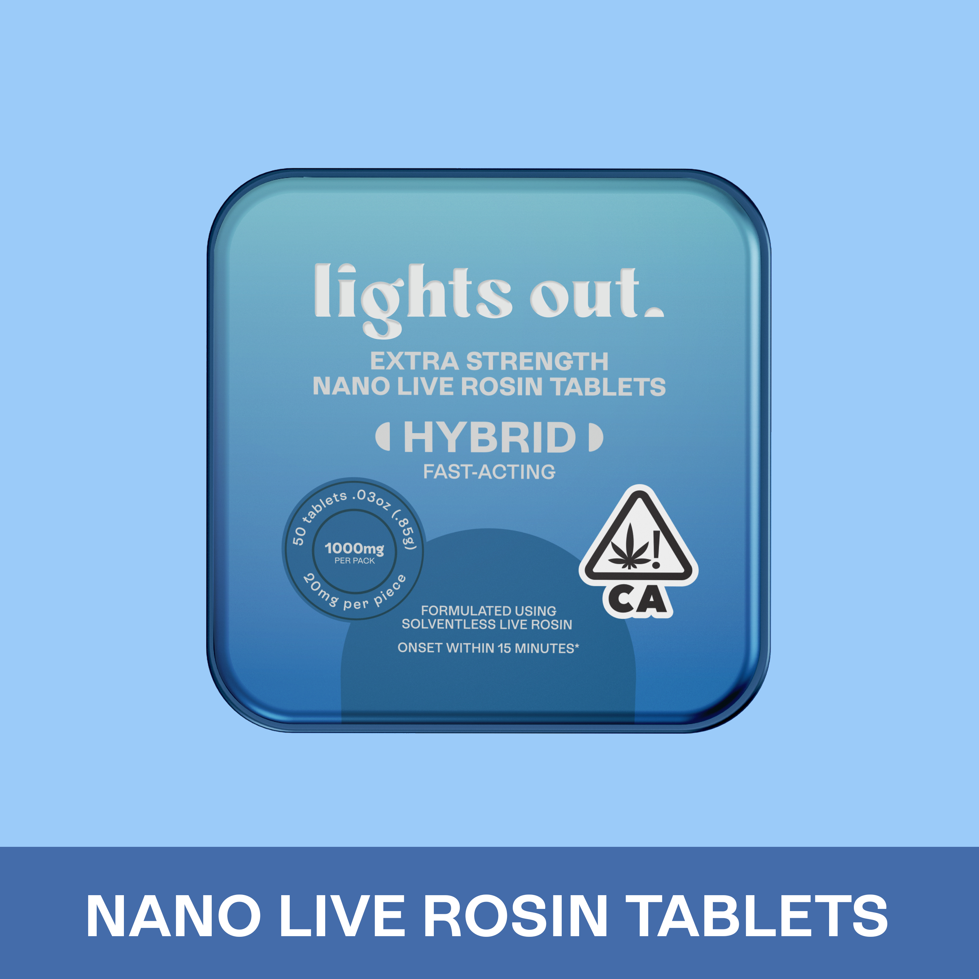 Photograph of product: Lights Out - Extra Strength (Hybrid) Rosin Tablets