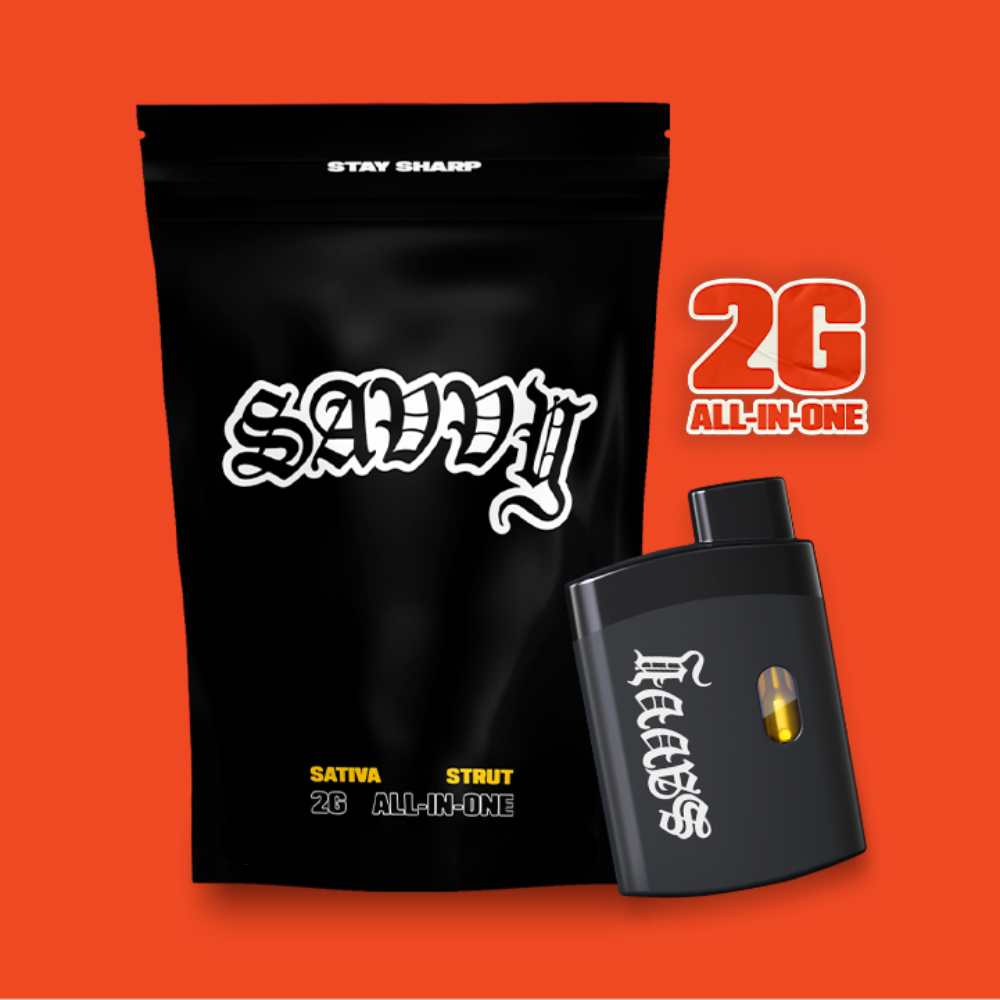 Photograph of product: Savvy Strut All In One Trainwreck 87.21% (S) 2g Disposable - 25993
