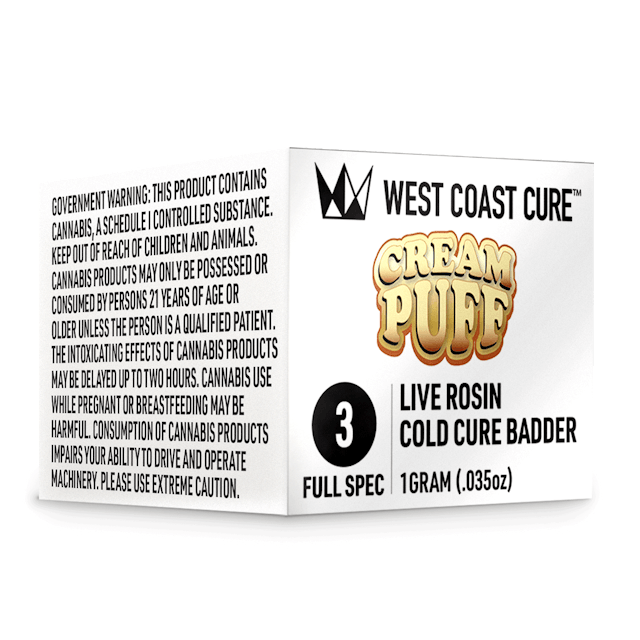 Photograph of product: Cream Puff 1g Rosin Cold Cure Badder T3 - 