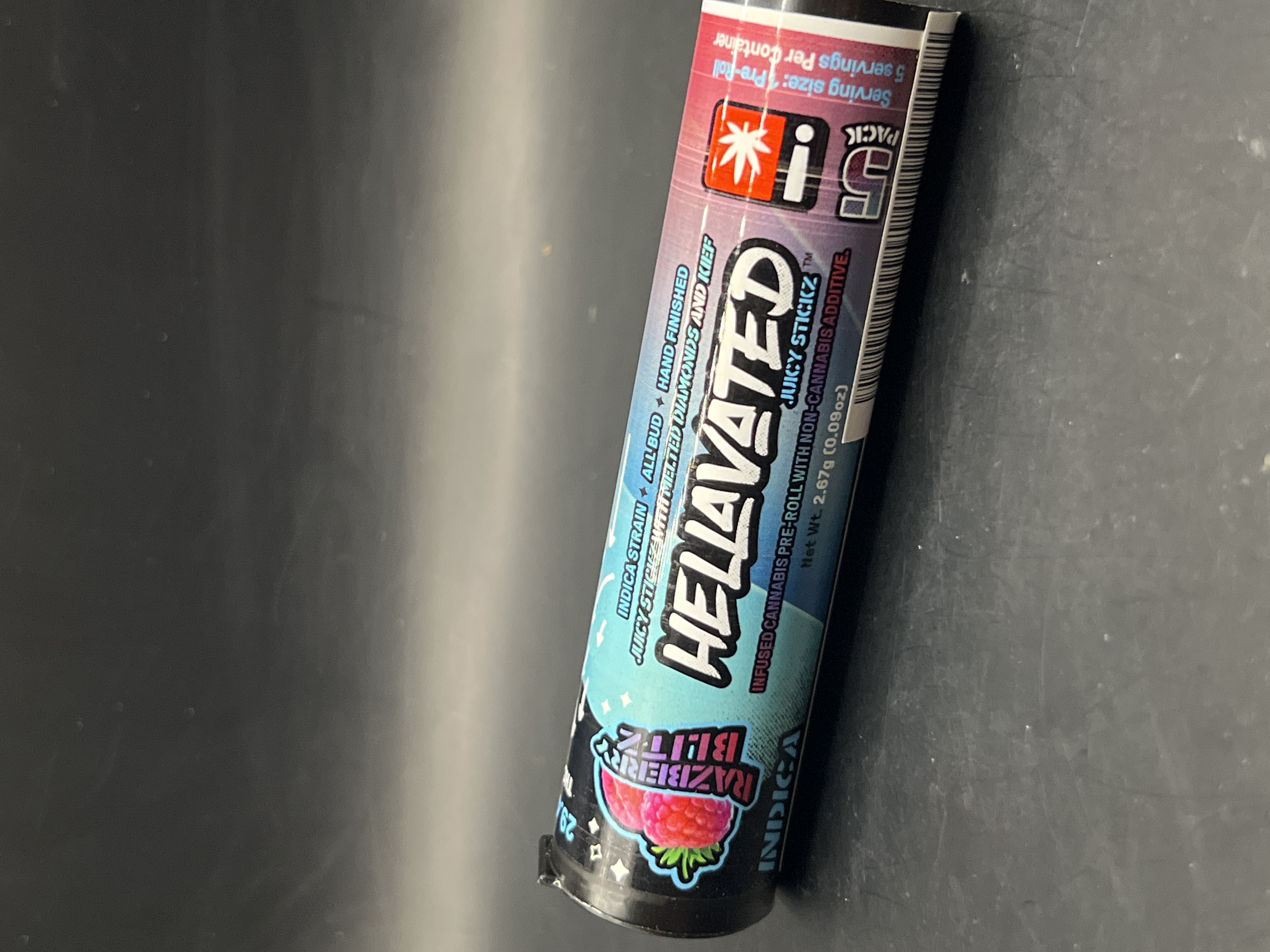 Photograph of product: Hellavated Razberry Blitz Juicy Stickz Pre-Roll 5pk