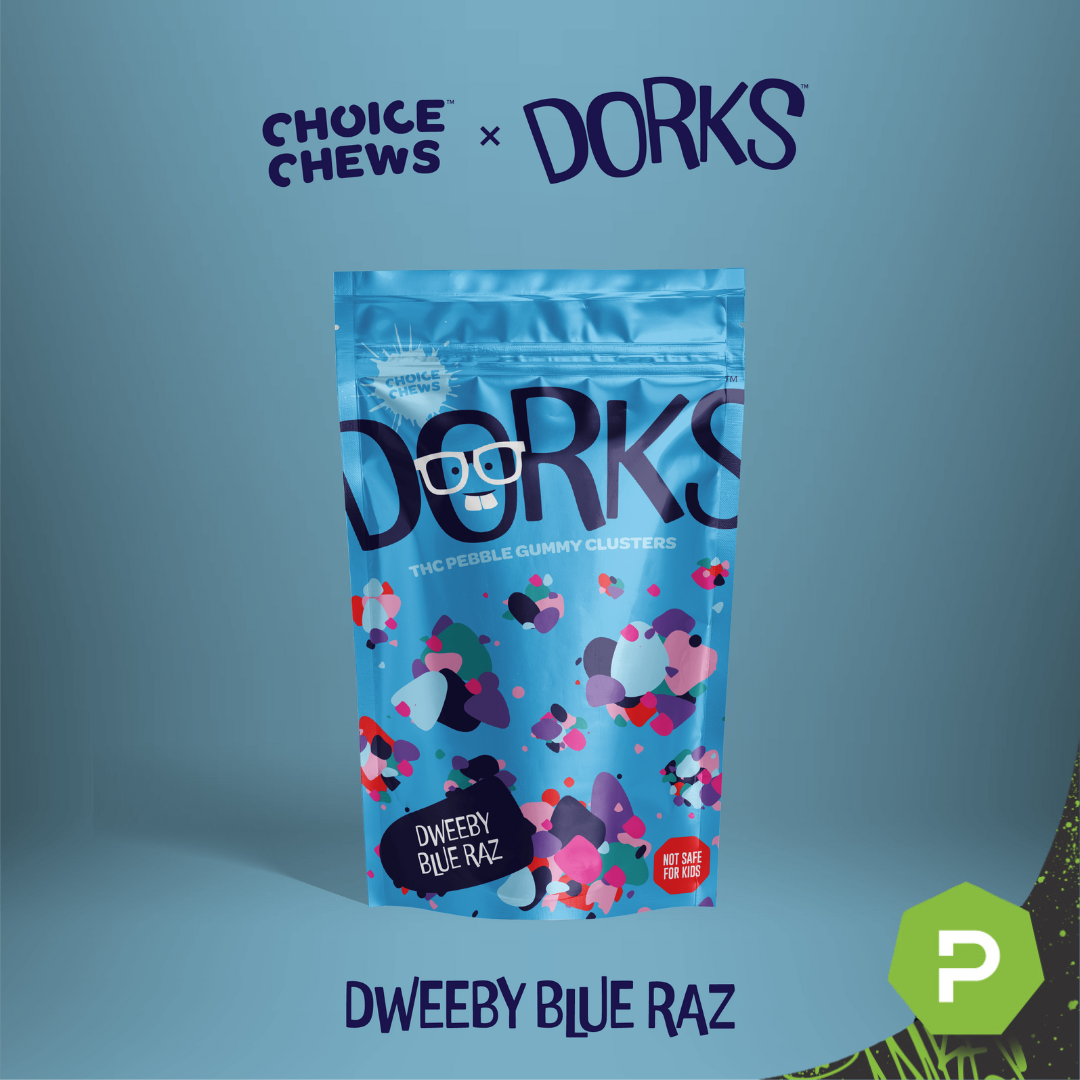 Photograph of product: Choice Chews | 200mg Dorks | Dweeby Blue Raz (Oui'd)