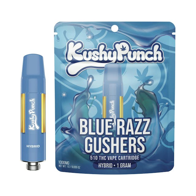 Photograph of product: Blue Razz Gushers | 1g Cart - 
