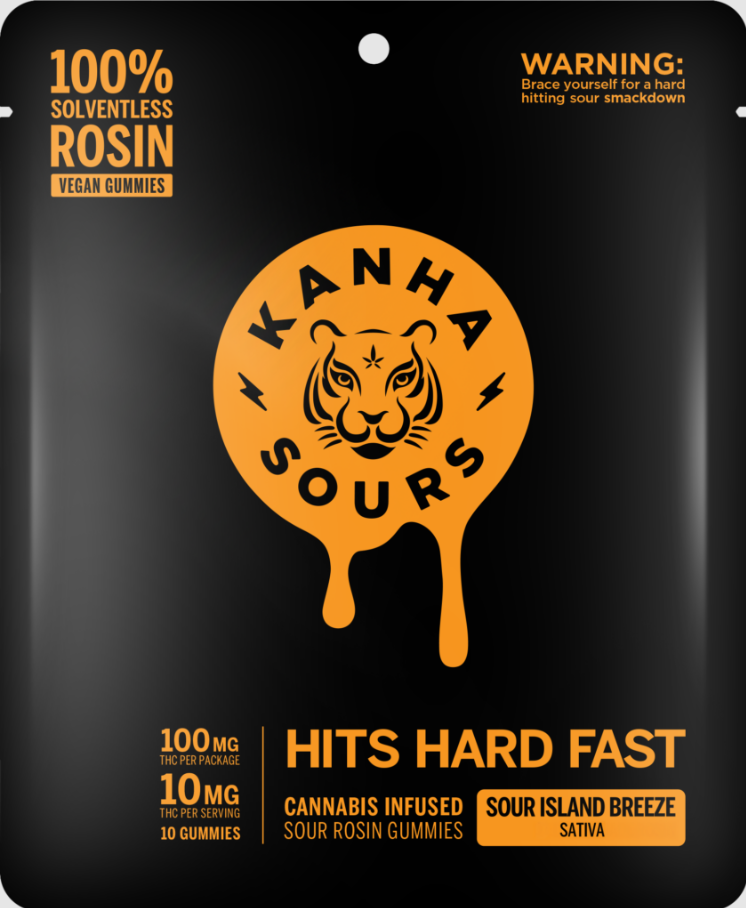 Photograph of product: [Kanha] Solventless Rosin Vegan Gummies - 100mg - Sour Island Breeze (S)