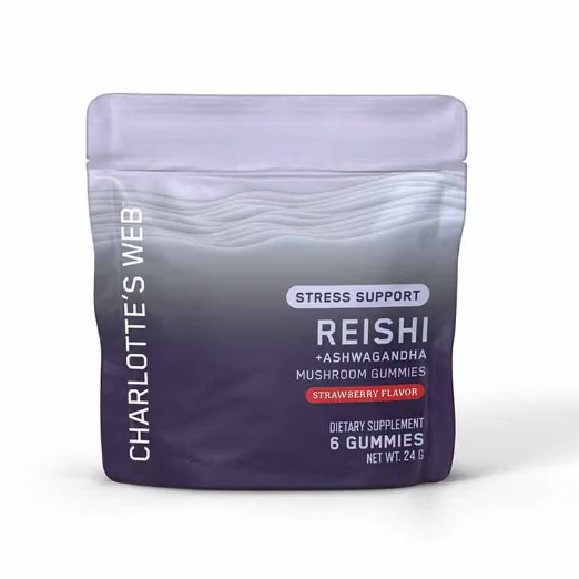 Photograph of Product: Charlotte's Web - Mushroom - Stress Support Reishi + Ashwagandha Mushroom Gummies (6ct) $5