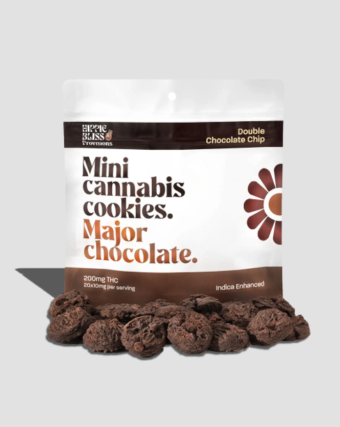 Photograph of product: Hippie Bliss 200mg Mini Cookies - Double Chocolate Chip