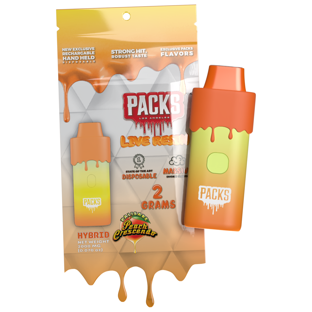 Photograph of product: Packwoods - Palisade Peach (H) - Live Resin Disposable - 2000 mg