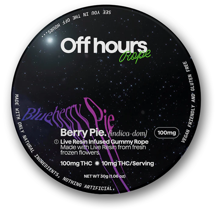 Photograph of product: Off Hours | Berry Pie | 100mg | Gummy Rope