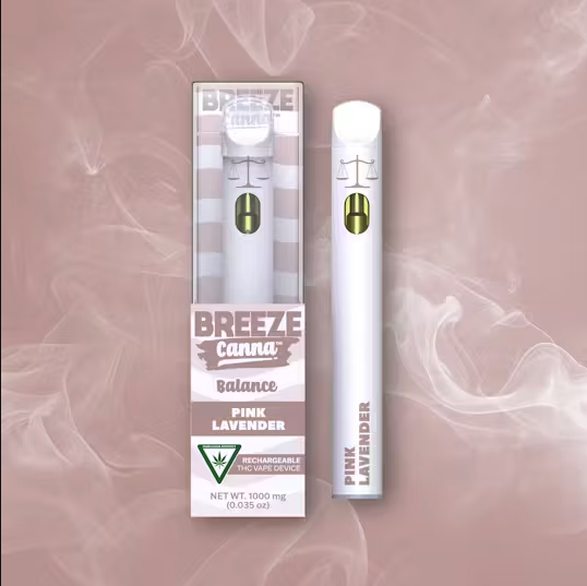Photograph of product: Breeze Balance Distillate All-in-One Vape - Pink Lavender