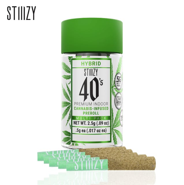 Photograph of product: Stiiizy 40's - Gelato - 5 Infused Pre-Roll Pack - 2.5g - 40's Gelato
