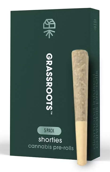 Photograph of product: Grassroots Preroll 5pk 2g- GMO- Oui'd