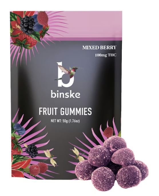 Photograph of product: Binske Mixed Berry 10mg TH-oui Gummies x 10ct