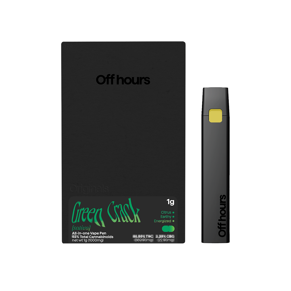 Photograph of product: Off Hours Green Crack All-in-One Vape pen 1g