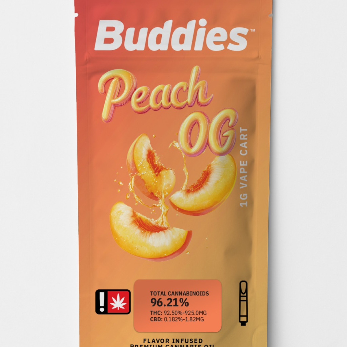 Photograph of product: Buddies | Peach OG Botanical Distillate Cartridge