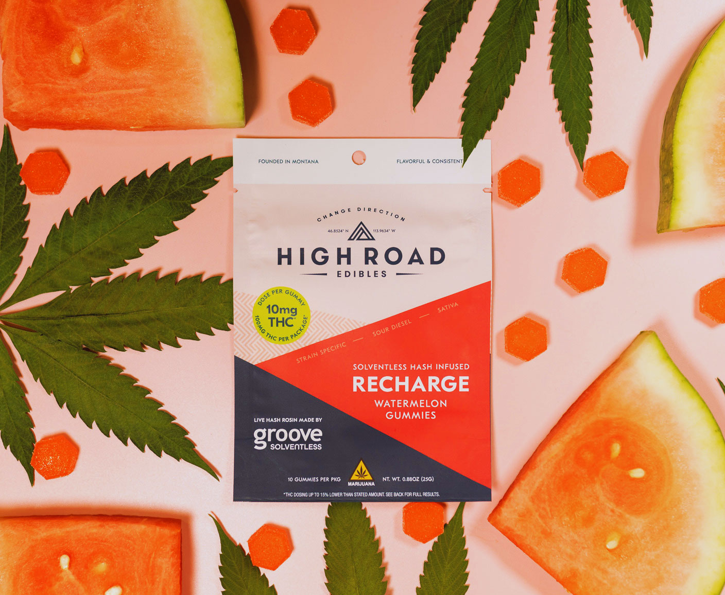 Photograph of product: Gummies | Watermelon | Live Rosin | 100mg