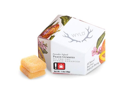 Photograph of product: WYLD | 100MG | Peach 2:1 (Hybrid) Gummies | 10pk