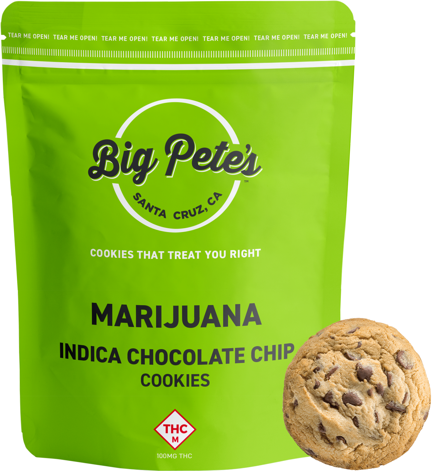 Photograph of product: Big Pete's Treats: Cookies | Chocolate Chip | 500mg | 10pk