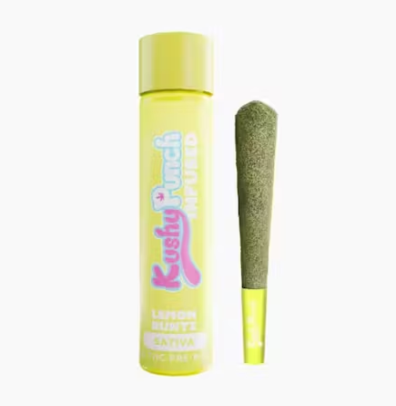 Photograph of product: KUSHY PUNCH - PREROLL INFUSED - 1G - LEMON RUNTZ - Oui'd