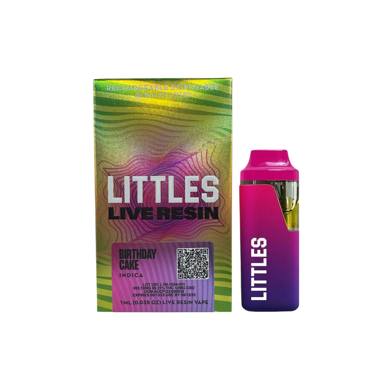 Photograph of product: LITTLES | BIRTHDAY CAKE | LIVE RESIN AIO VAPE | 1G