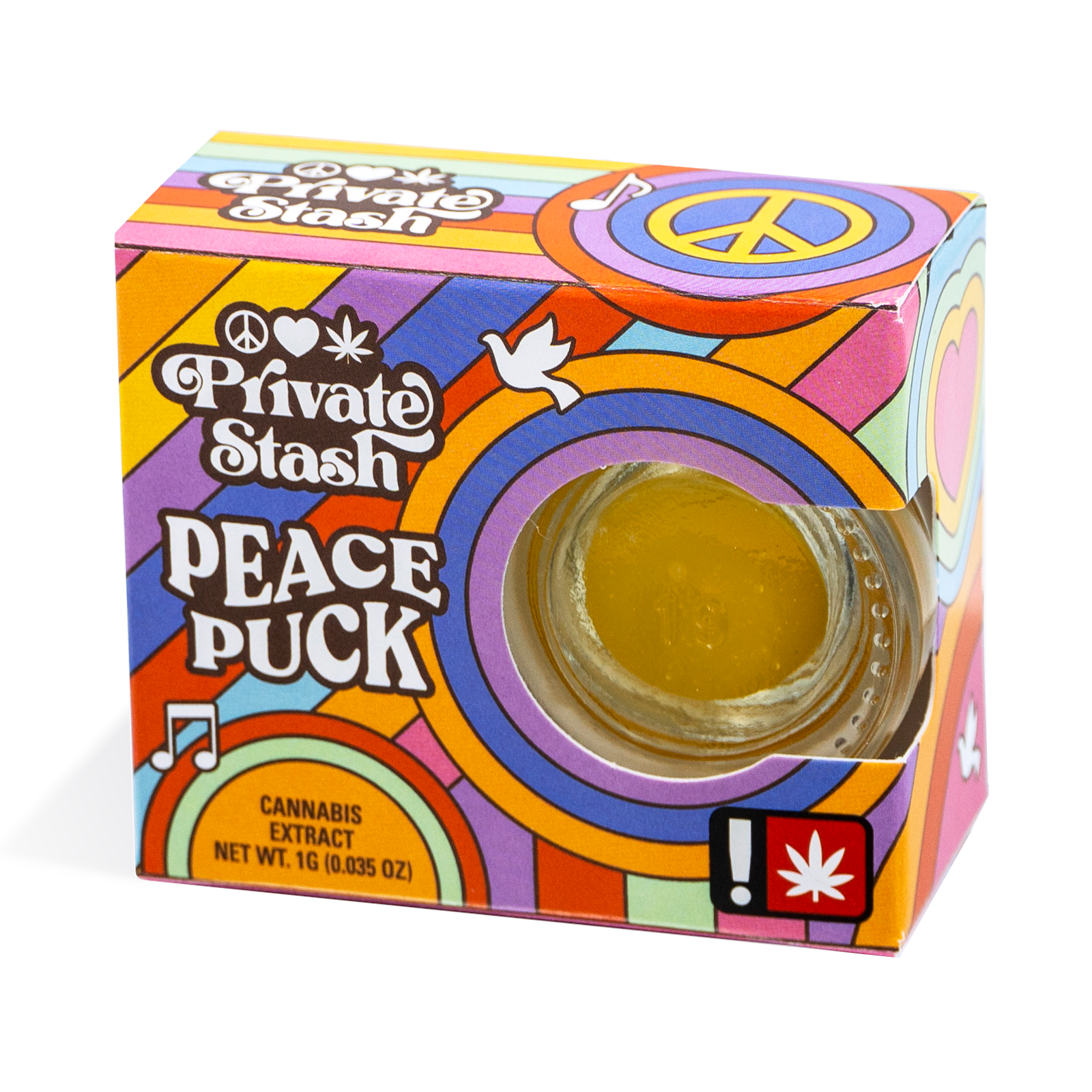 Photograph of product: Private Stash Peace Puck - SILVER HIPPIE PASSION - Cured Resin - -H