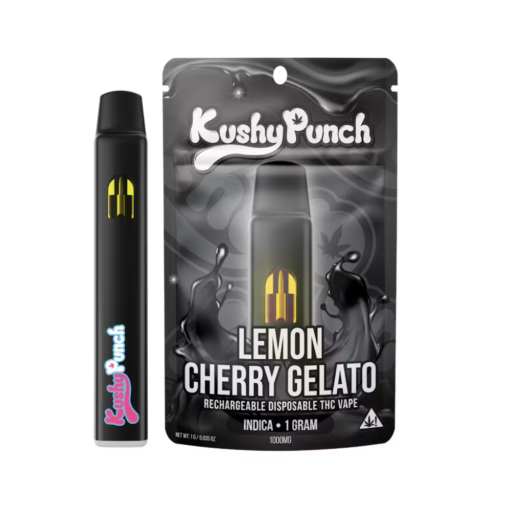 Photograph of product: Kushy Punch - Disposable - Lemon Cherry Gelato - 1G