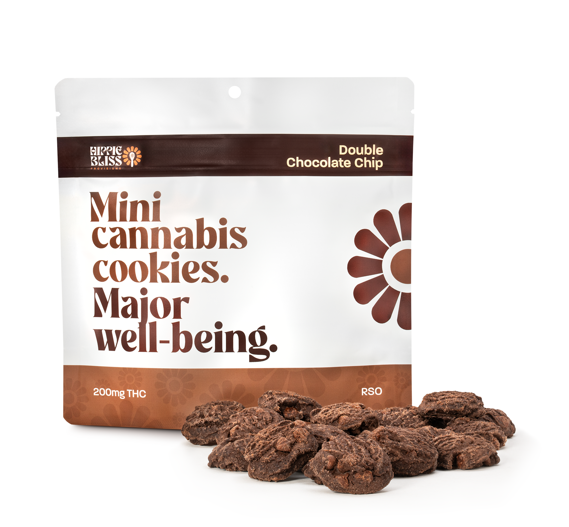 Photograph of product: Hippie Bliss- Double Chocolate Chip Cookies RSO Enhanced- 200mg