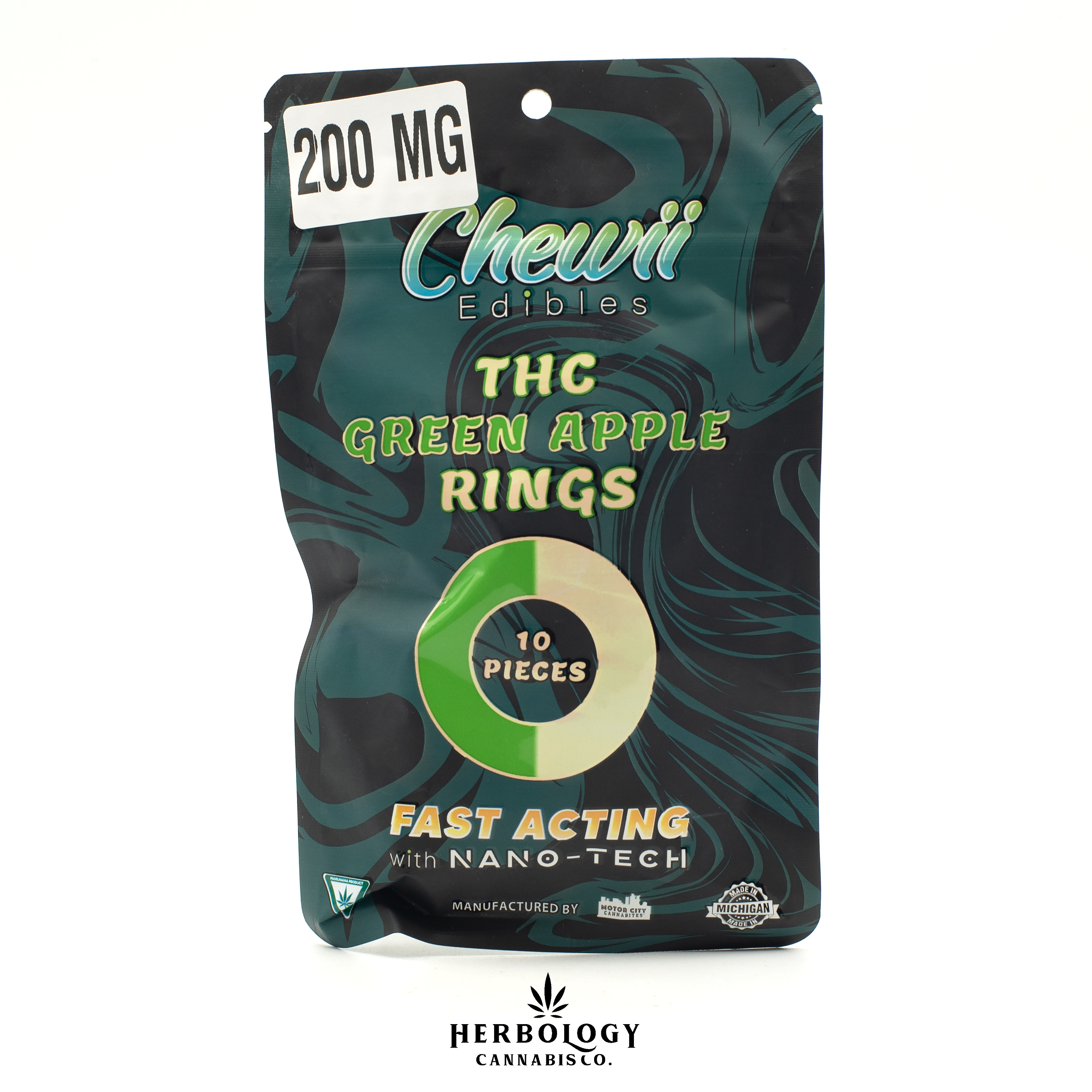 Photograph of product: Chewii | Fast-Acting Rings | Green Apple | 200mg