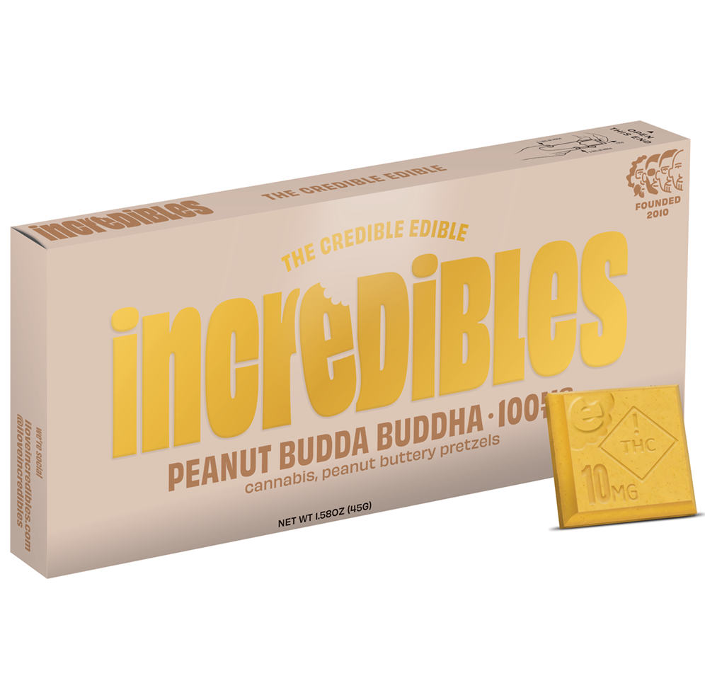 Photograph of product: Incredibles Peanut Budda Chocolate Bar 100mg (H)