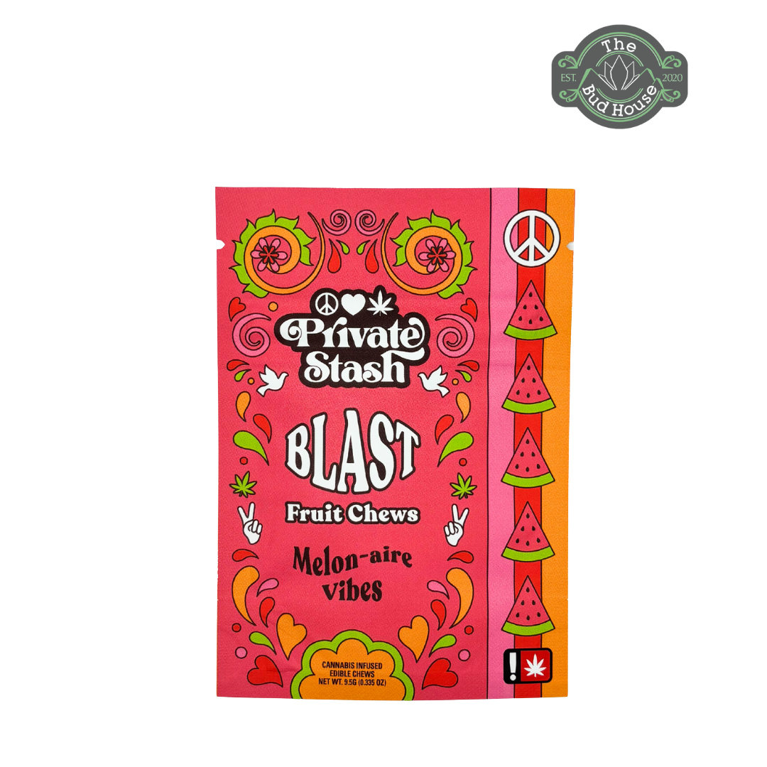 Photograph of product: Blast 2pk MELON-AIRE VIBES 100mg Fruit Chews