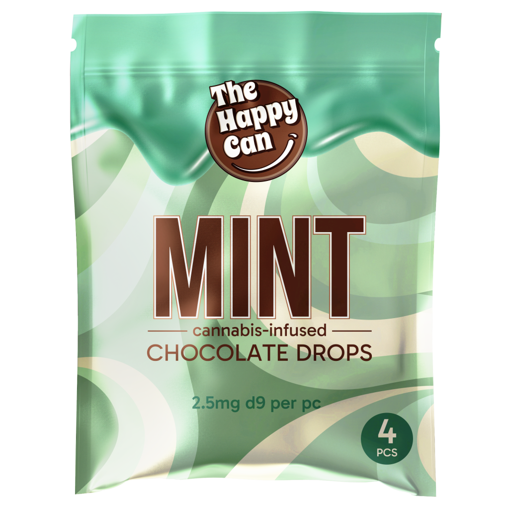 Photograph of product: The Happy Can | Hemp | Chocolate Drops Mint (TH-oui 10 mg) | 4 ct