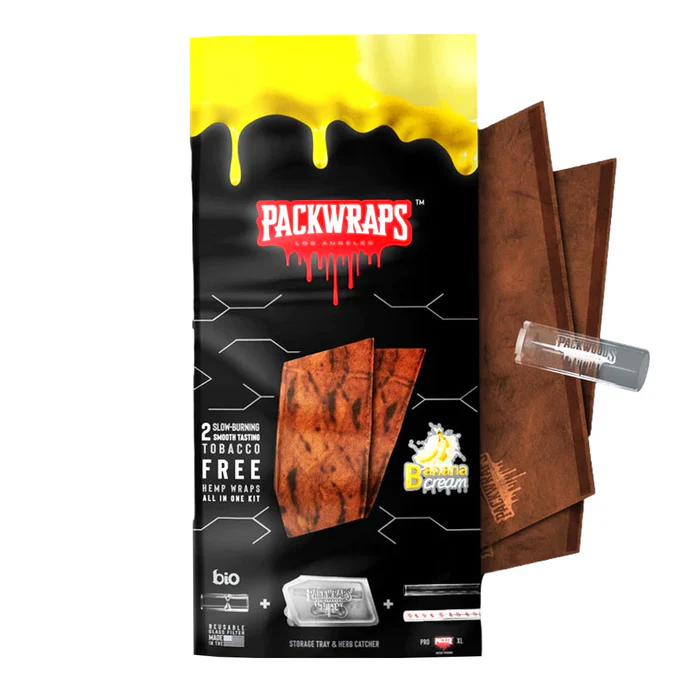 Photograph of product: PACKWRAPS x TWISTED |  2 Wraps per Pouch W/ Glass Tip Banana Cream