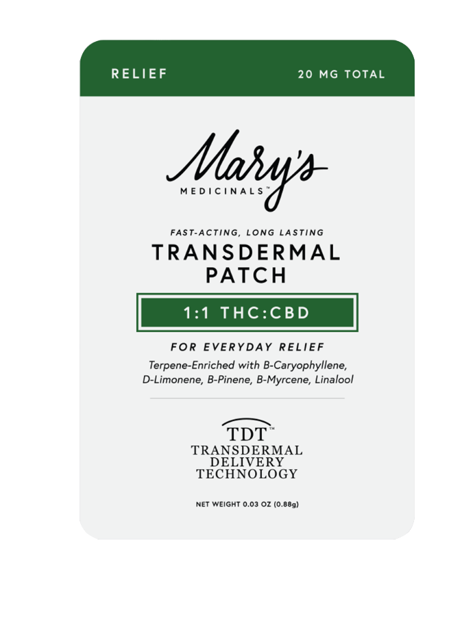 Photograph of product: Mary's Medicinal Transdermal Relief Patch | 10mg TH-oui | 10mg CBD