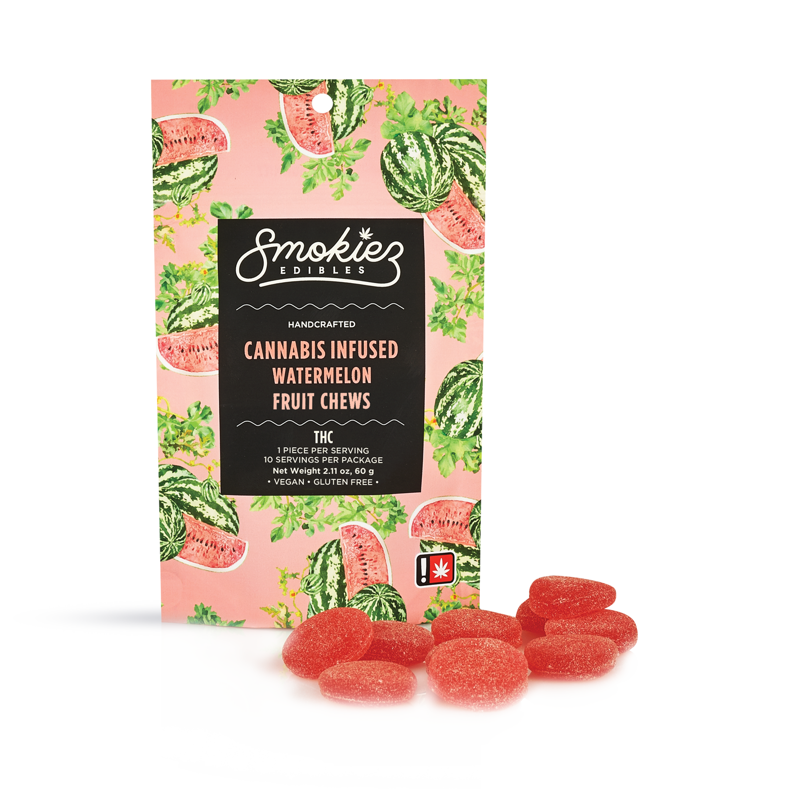 Photograph of product: Sweet Watermelon Fruit Chew | 10pk Gummies | 100mg