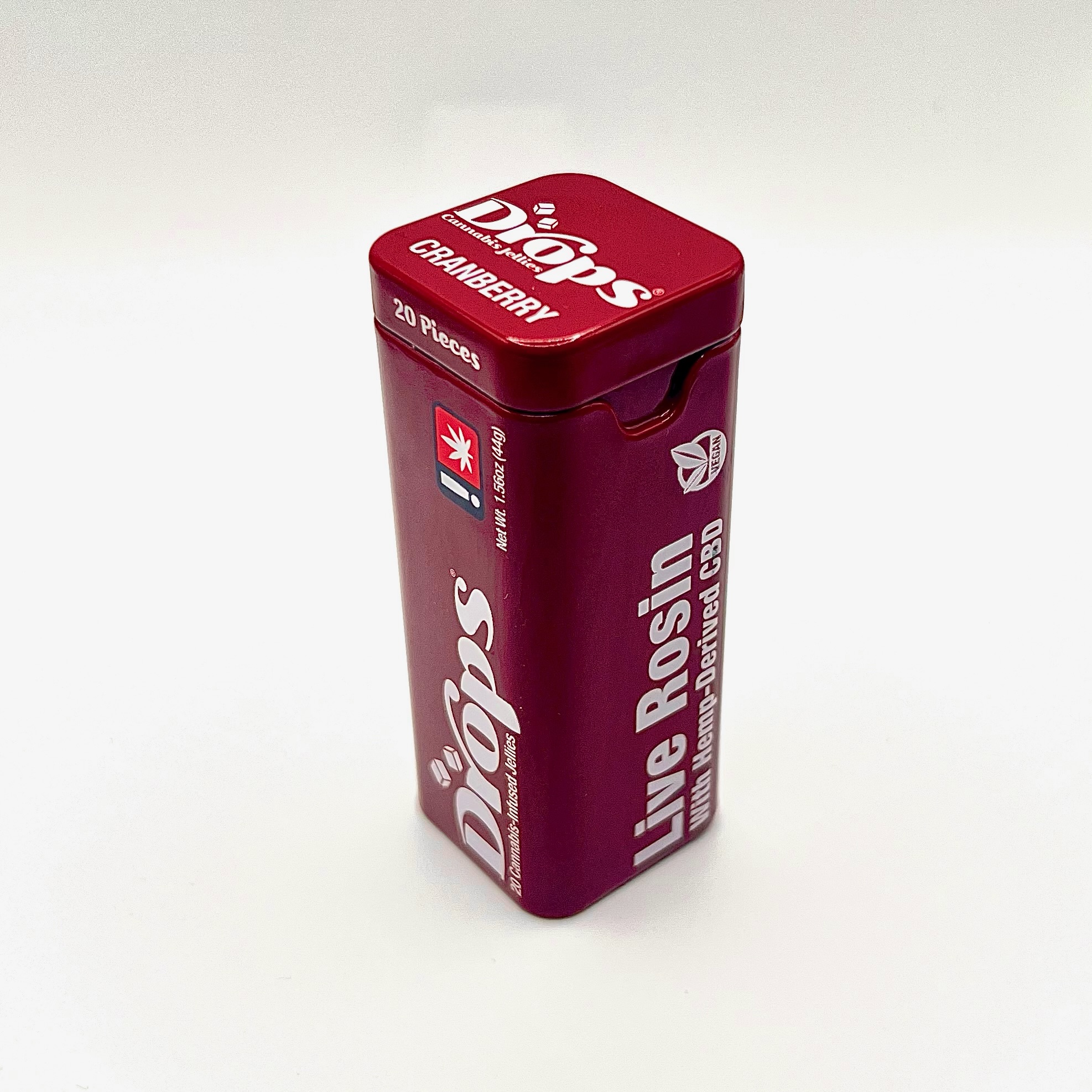 Photograph of product: Drops | Cranberry 1:1 | TH-oui:CBD | 100mg Gummy 20pk