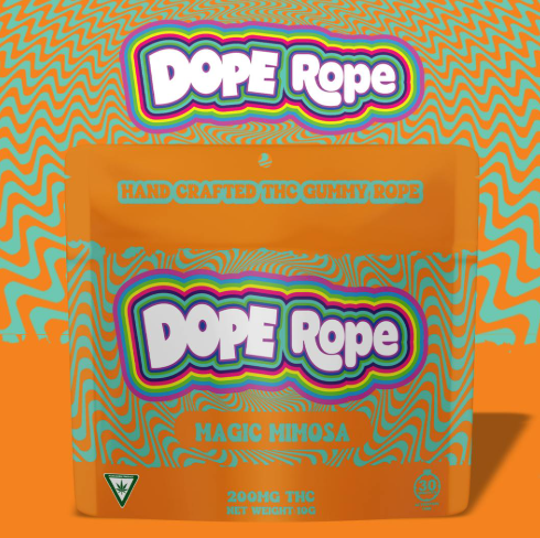 Photograph of product: Dope Rope - Magic Mimosa - Gummies - 200mg - Hybrid
