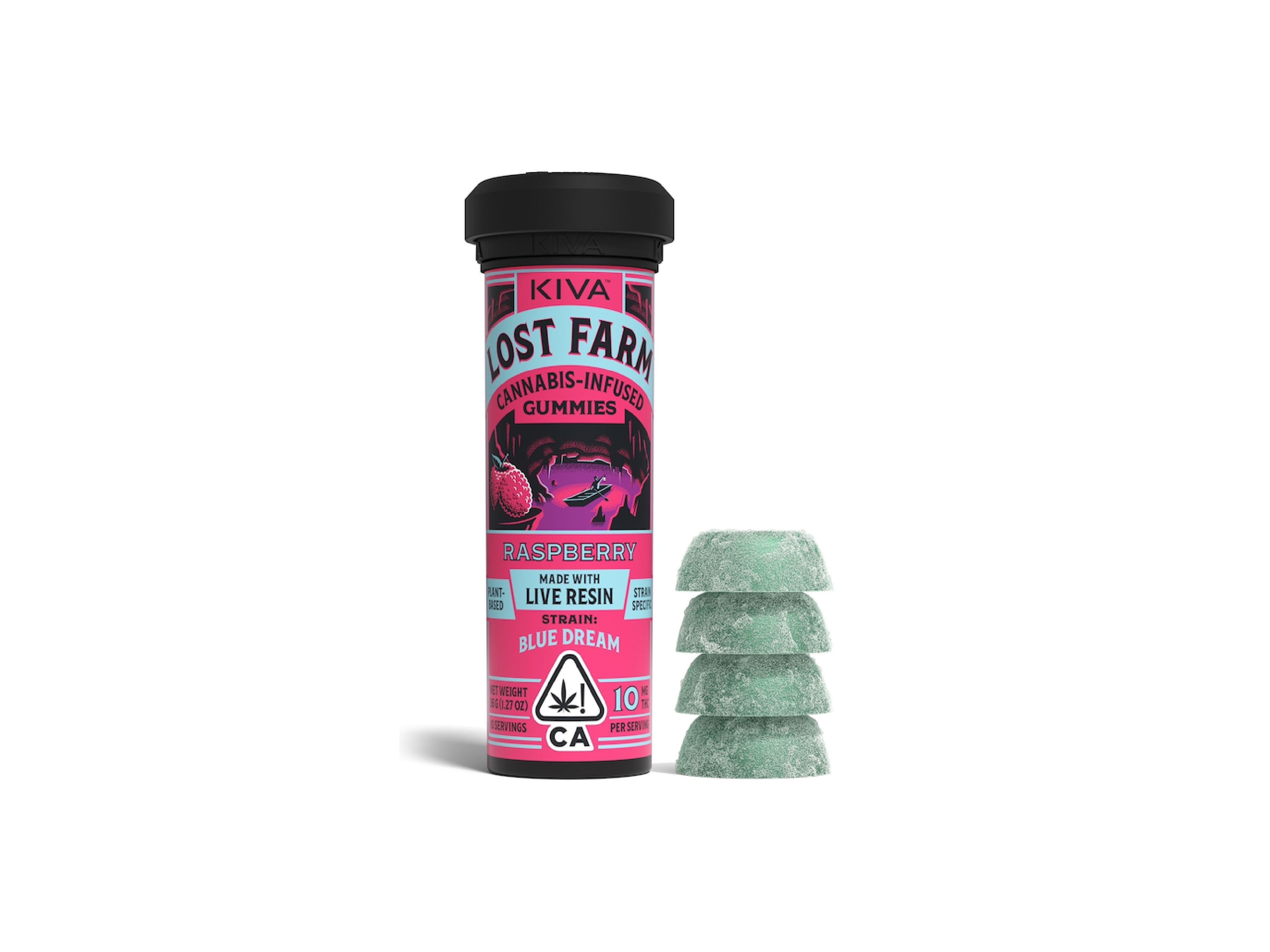 Photograph of product: Lost Farm Gummies Raspberry 100mg