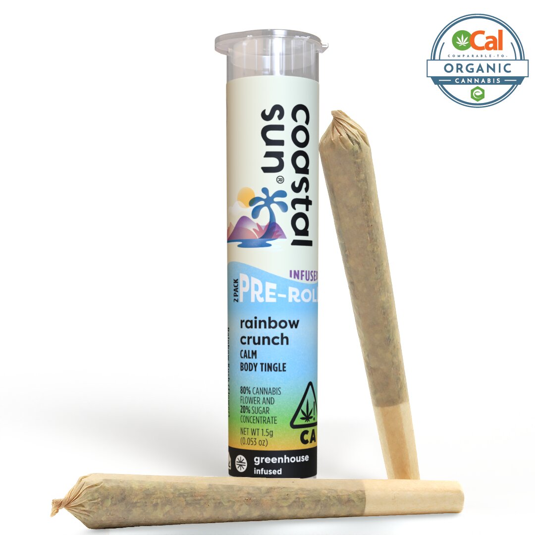 Photograph of product: Rainbow Crunch 2pk Infused Pre-Rolls Coastal Sun