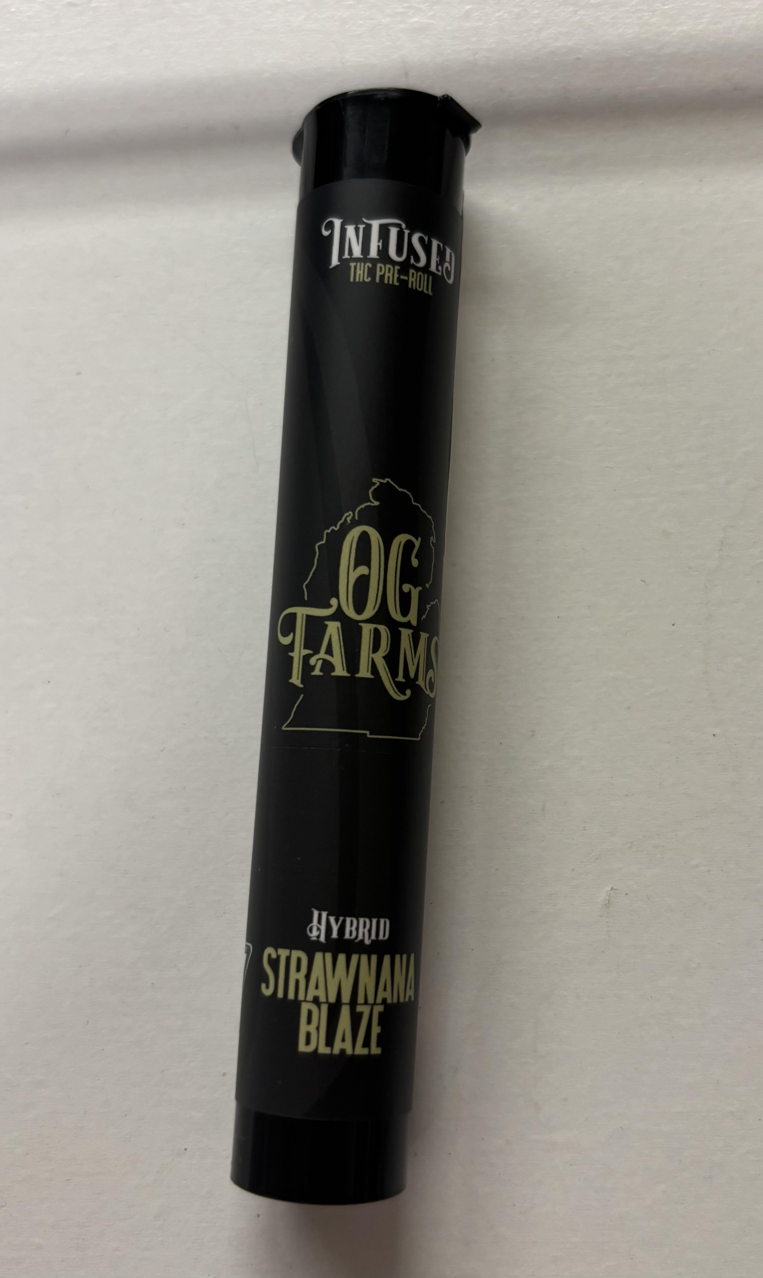 Photograph of product: OG Farms 1.2g Infused Strawnana Blaze