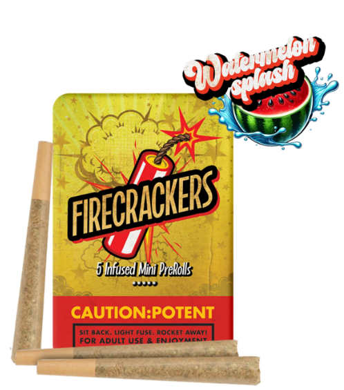 Photograph of product: Firecrackers Watermelon Splash 5pk Infused Prerolls