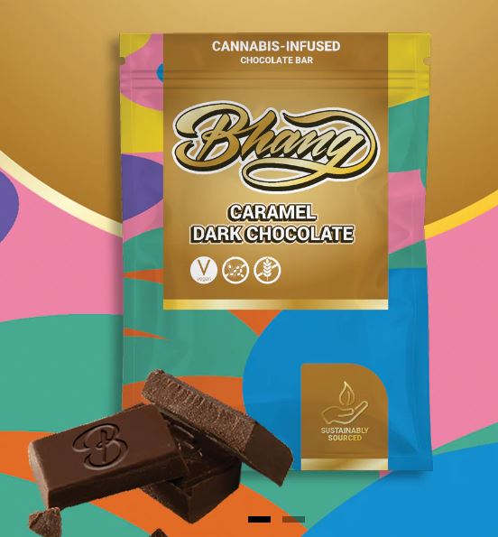 Photograph of product: 1:1 Caramel Dark Chocolate Bar | 100mg