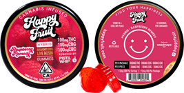 Photograph of product: Happy Fruit - Raspberry Remedy Rosin Gummies