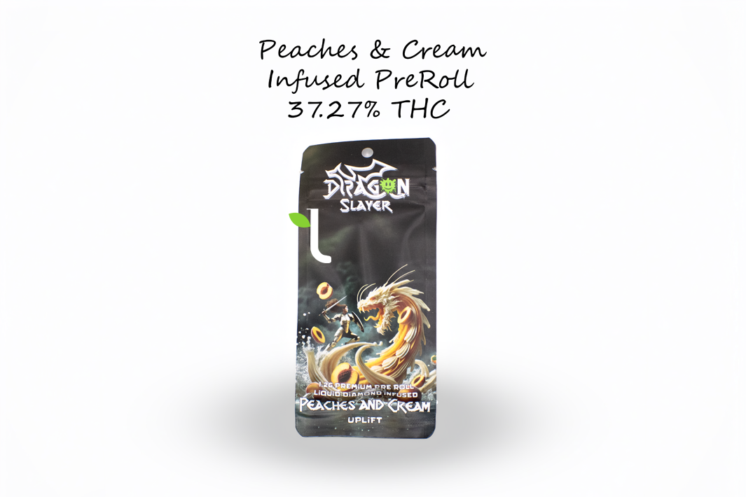 Photograph of product: Dragon Slayer | Peaches & Cream | 1.2g Infused Preroll