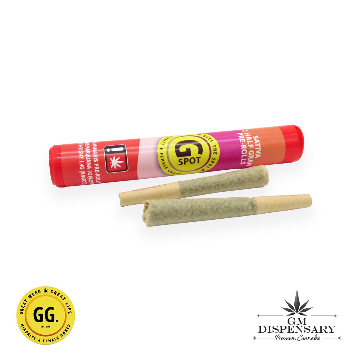 Photograph of product: Preroll - 2pk G-Spot .5g - Lemoncello - Green Leaf Special