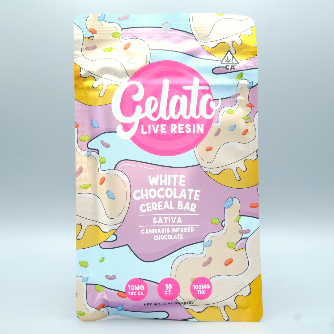 Photograph of product: $19 | (S) Lr White Chocolate Cereal Bar | 100mg | Gelato Co.