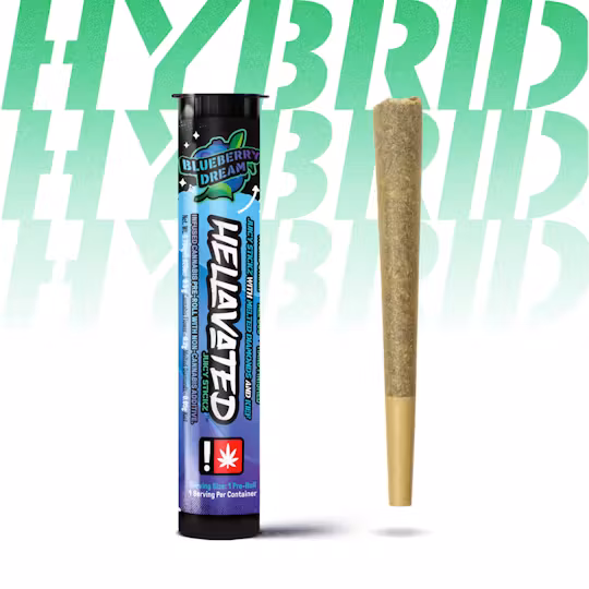 Photograph of product: Hellavated | Juicy Stickz Blueberry Dream Infused Pre-Roll | 0.75g