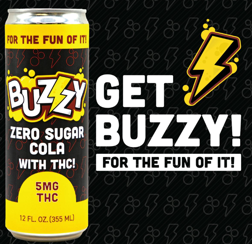 Photograph of product: Buzzy Cola Zero 5mg 12oz
